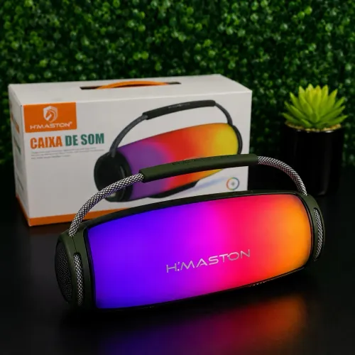 Caixa de Som Bluetooth H?Maston TN23 RGB Portátil Recarregável