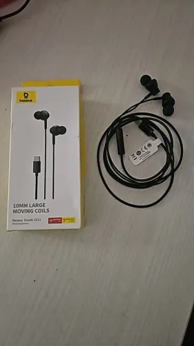 Fone de ouvido com fio Baseus CZ11, entrada tipo C, com graves impactantes