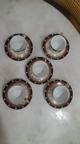 Conjunto 5 xícaras porcelana 