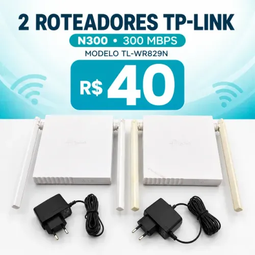 2 Roteadores Tp-link 300 Mbps N300 Tl-wr829n