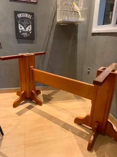 Pé base para mesa de jantar de madeira para 8 lugares