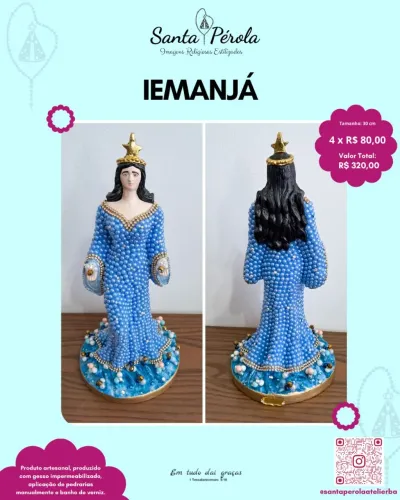 Iemanjá   - 30 cm / Imagem Religiosa Estilizada 