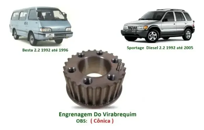 Engrenagem Ponta Virabrequim Ok *a (conica) Besta 2.2/sportage 2.2 (original)