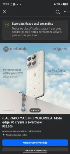 Moto edge 70 Crysyals Swarovski