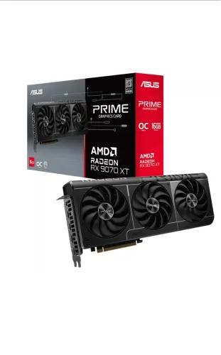 Placa de Vídeo ASUS PRIME RX 9070 XT O16G AMD Radeon, 16GB, GDDR6, Axial-tech,