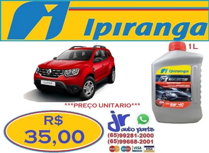 Lubrificante Ipiranga Duster F1 Master 5W40 sintético