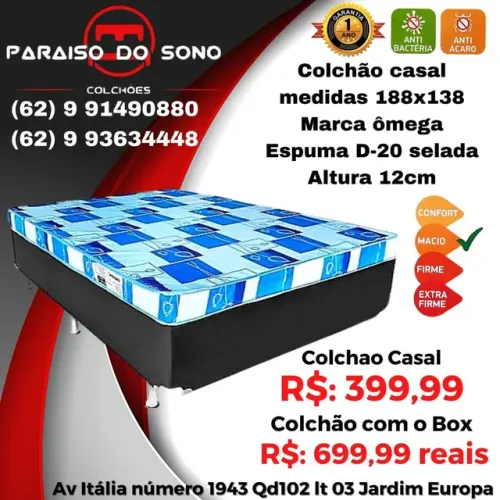 Colchão casal espuma D20 selada entrego hoje
