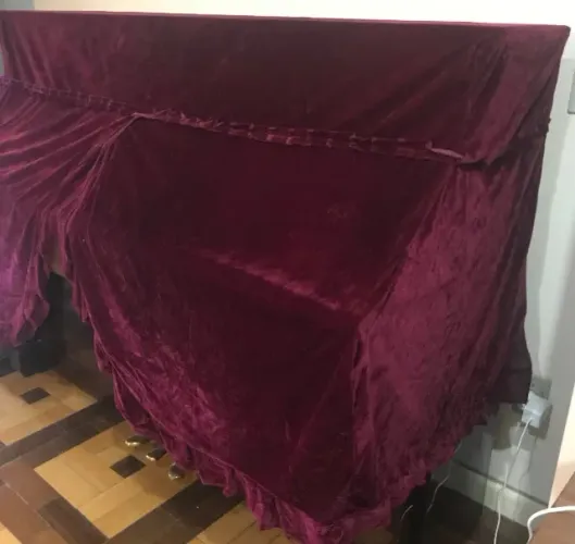 Capa De Cobertura Para Piano E Banqueta Regulavel Em Veludo