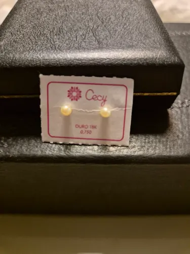 Brinco ouro 18k 750 pérola 