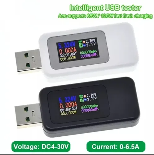 Voltímetro, Amperimetro, Watimetro Usb/Usb-C para Celulares, Tablets e Notebook's 