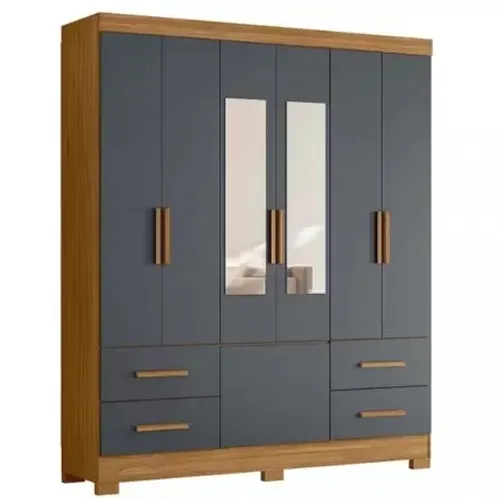 Guarda Roupa Casal 7 Portas Com Espelho r543