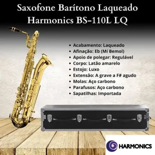 Saxofone novo zero barítono hbs110l lá grave 