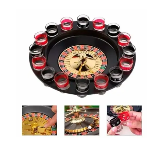 Jogo Roleta Drink Com Copos De Shot Redstar 19pçs Elj0209