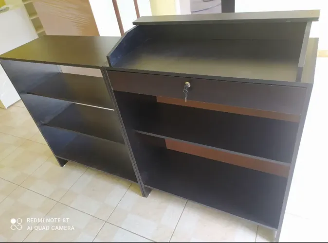 BALCÃO CAIXA + BALCÃO VITRINE MDF PRETO
