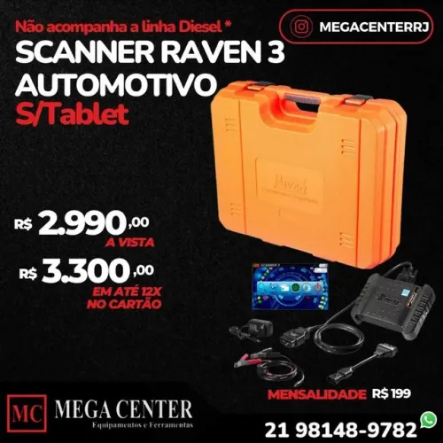 Scanner Raven 3 Sem tablet Automotivo Raster