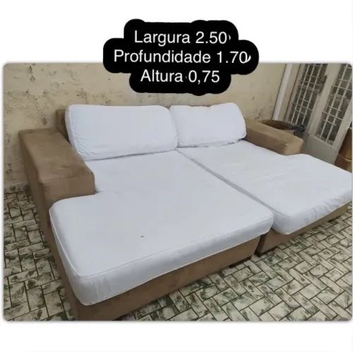 Sofá Tecido Grande com Chaise (Marca Iluste)