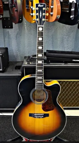 Violão Cort Cj3v - Unico no Olx - Estilo Jumbo. Elétrico. Pré Fishman Presys