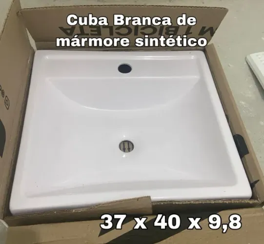 Cuba de banheiro de mármore sintético