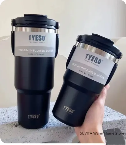 copo tyeso termico aco inoxidavel dupla camada de isolamento 1,2L preto