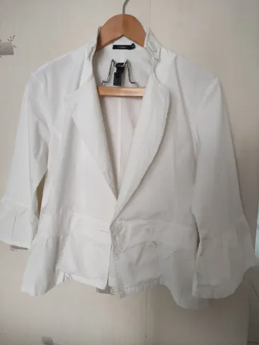 COLLINS CASAQUETO TRANSPASSADO ALGODÃO TAM 42 55,00<br>BRANCo