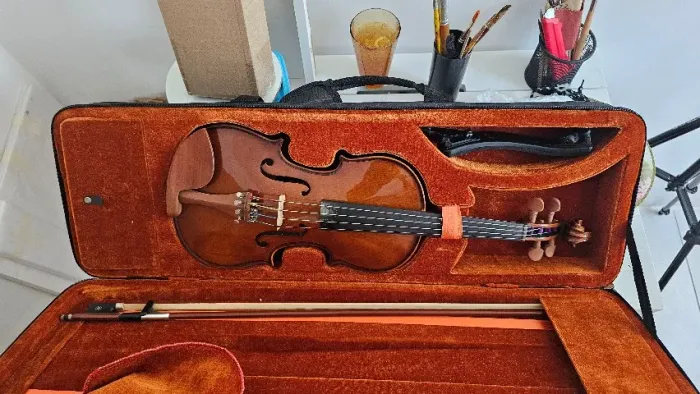 Violino Eagle 4/4 Ve441 HARMONIZADO POR LUTHIER! Acompanh Estojo, Arco - Pronto Para Tocar
