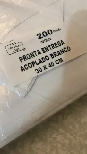 200 unidades de Papel Acoplado branco 30x40 cm