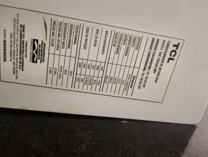 Evaporadora TCL Inverter 18000 BTUS