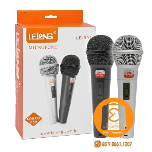 Kit 2 Microfones Profissional Lelong LE-901