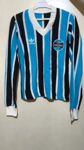 Camisa do Grêmio Retrô Tricolor baby look 1983 manga longa P