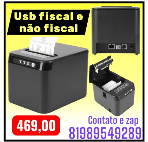 Impressora termica 80mm usb fiscal e não fiscal