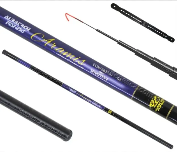 Kit 3 Varas Telescópicas Albatroz Aramis - Leves, Resistentes e com Enrolador