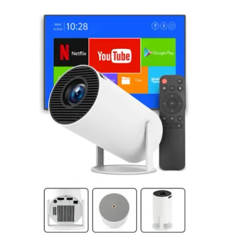 Projetor NOVO NA CAIXA Hy300 Android 4k Portátil Wi-fi Bluetooth Hdmi Usb Cinema Em Casa