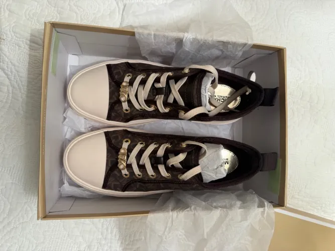 Tênis Michael Kors Evy Lace Up 10M Brown