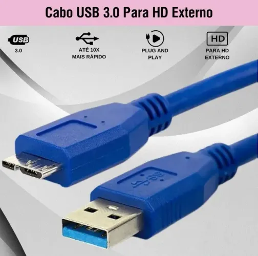 CABO USB 3.0 MICRO HD EXTERNO E DERIVADOS Samsung Seagate Toshiba Son U3AMBMC-2 1,2 METROS