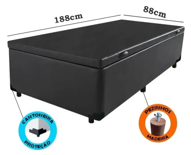 Cama box c/baú solteiro