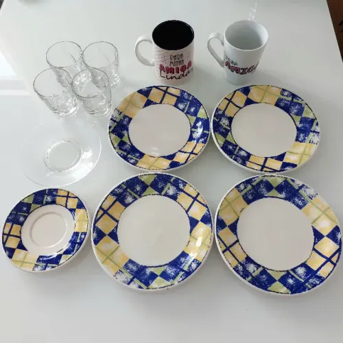 Pratos Louça Oxford + Xícaras e Copos