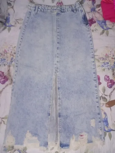 Saia cumprida jeans 