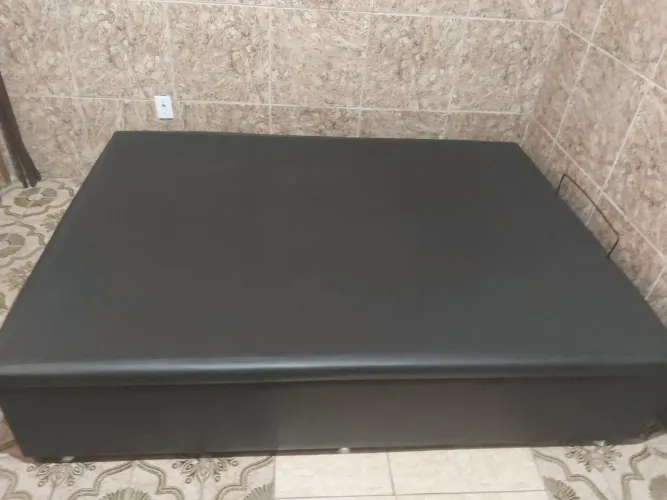 Base Sommier ortobomBaú Fashion Cori Casal <br>Ortobom cor preta