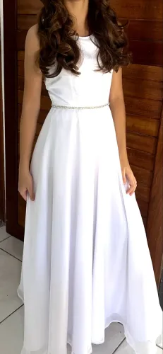 Vendo vestido branco longo TAM 10
