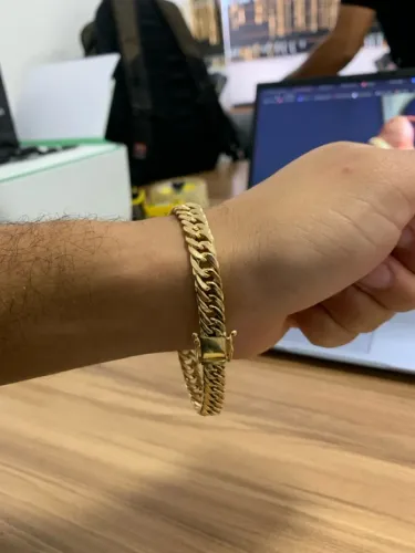 Pulseira grossa 10.23 gramas de Ouro 18k