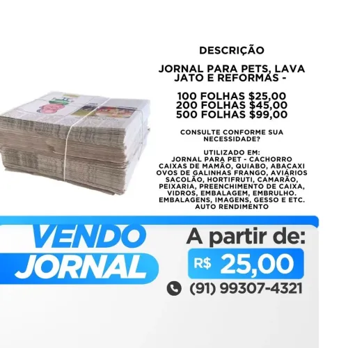 Jornal - para pets, lava jato, reformas etc