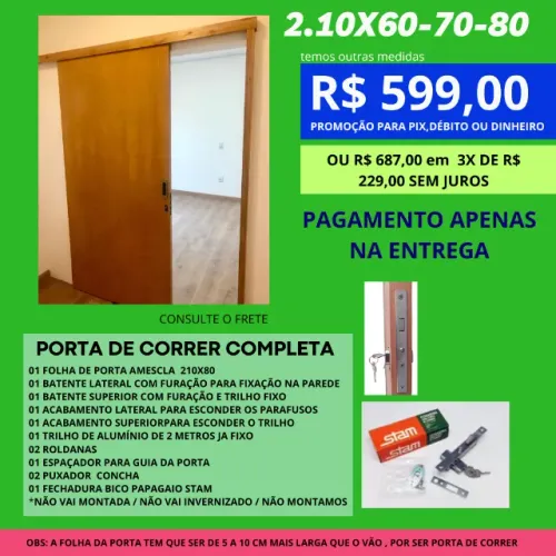 porta BANHEIRO de correr fechadura papagaio wc