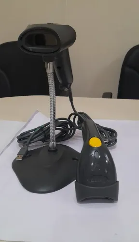 Leitor Código de Barras Laser USB Motorola Ls1203 base preta Com 2nunidades