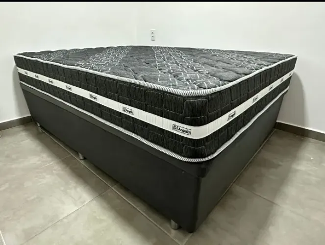 Cama casal colchão D-45 novo garantia alta durabilidade 