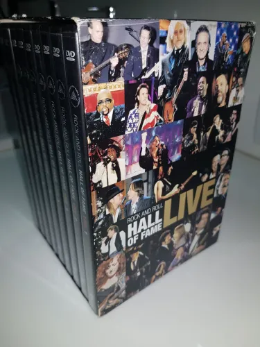 Box com 9 DVDs Rock and Roll.Hall of fame live. 150 Reais 