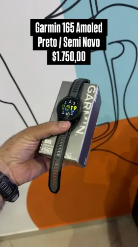 Garmin 165 Amoled / Semi novo / Preto / com garantia / com caixa / $1.750,00
