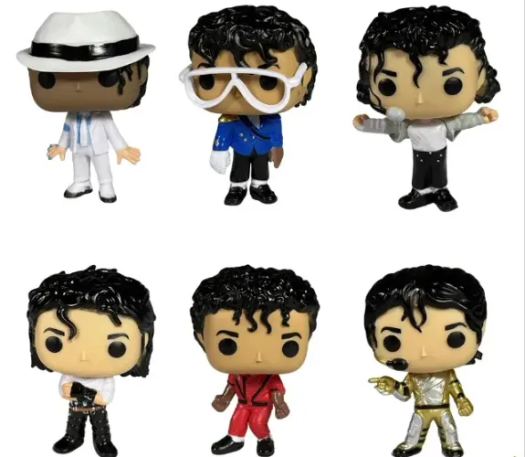 6 Bonecos Michael Jackson 10cm PVC - Pronta Entrega