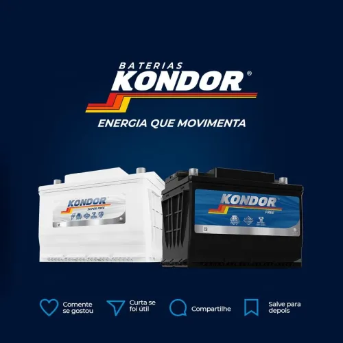 Bateria Kondor 60ah CCA 450, com 18 meses garantia