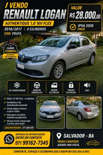 Renault Logan Authentique Hi-flex 1.0 16V 4P 2017