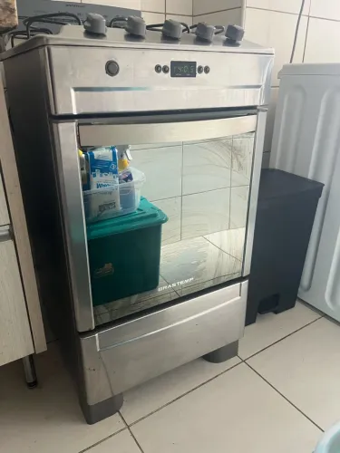 Fogão 4 bocas Inox Brastemp